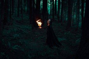 fantasy Art, Women, Forest, Fire, Cloaks