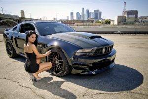 women, Car, Ford Mustang, Bare Shoulders, Women With Cars