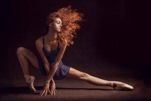 women, Ballerina, Redhead
