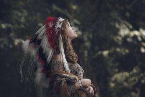 Russian Women, Brunette, Headdress, Native Americans
