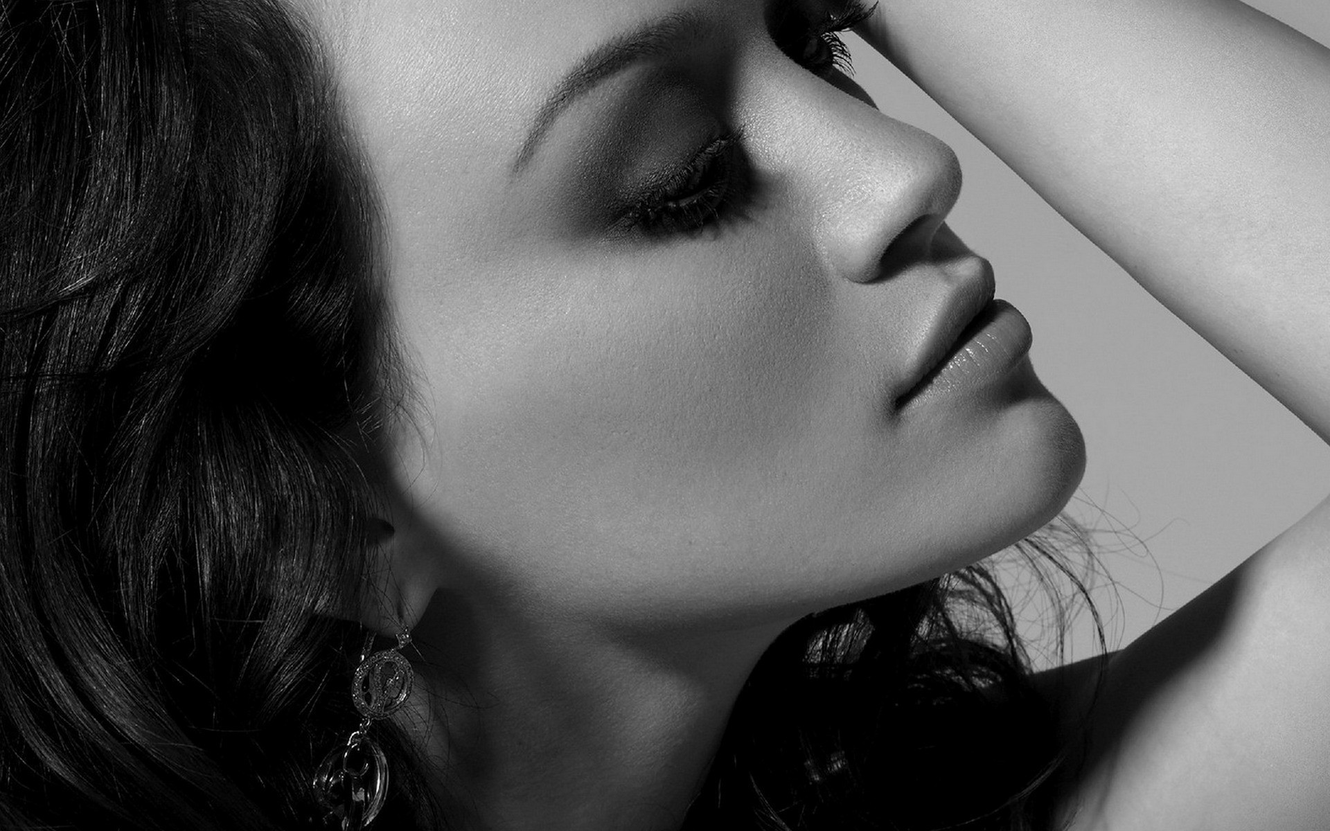 women, Face, Monochrome Wallpaper