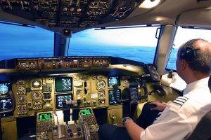 airplane, Clouds, Cockpit