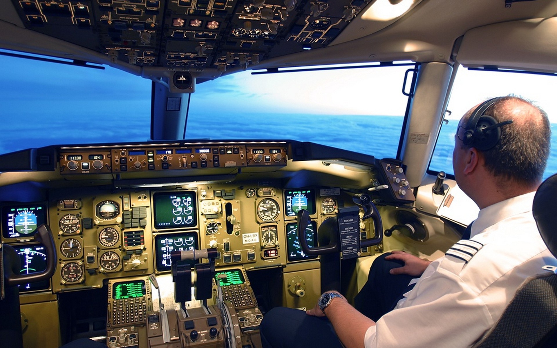 airplane, Clouds, Cockpit Wallpaper