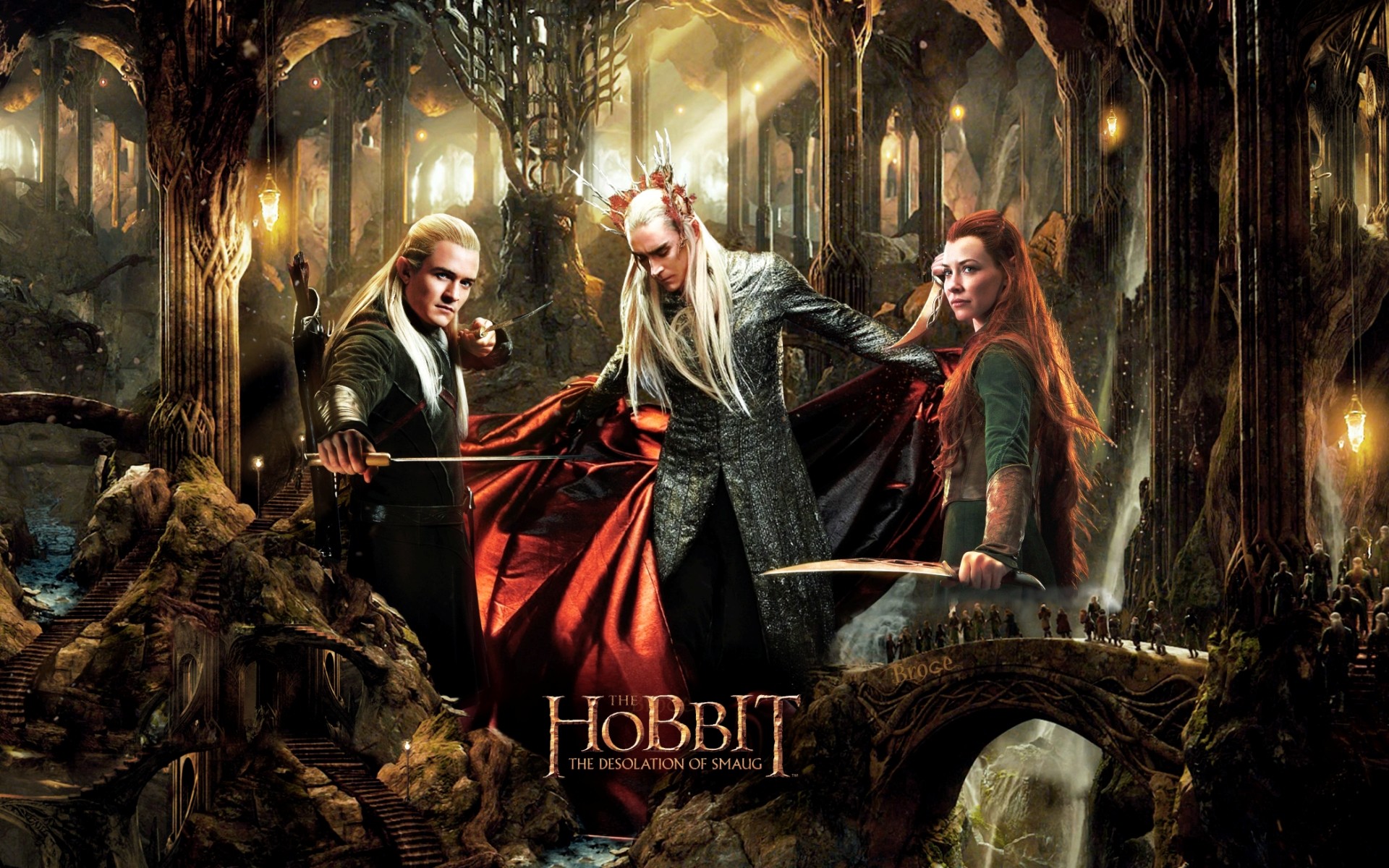 The Hobbit, Movies, Legolas, Evangeline Lilly, Orlando Bloom, Tauriel, The Hobbit: The Desolation Of Smaug, Lee Pace, Thranduil, Elves Wallpaper