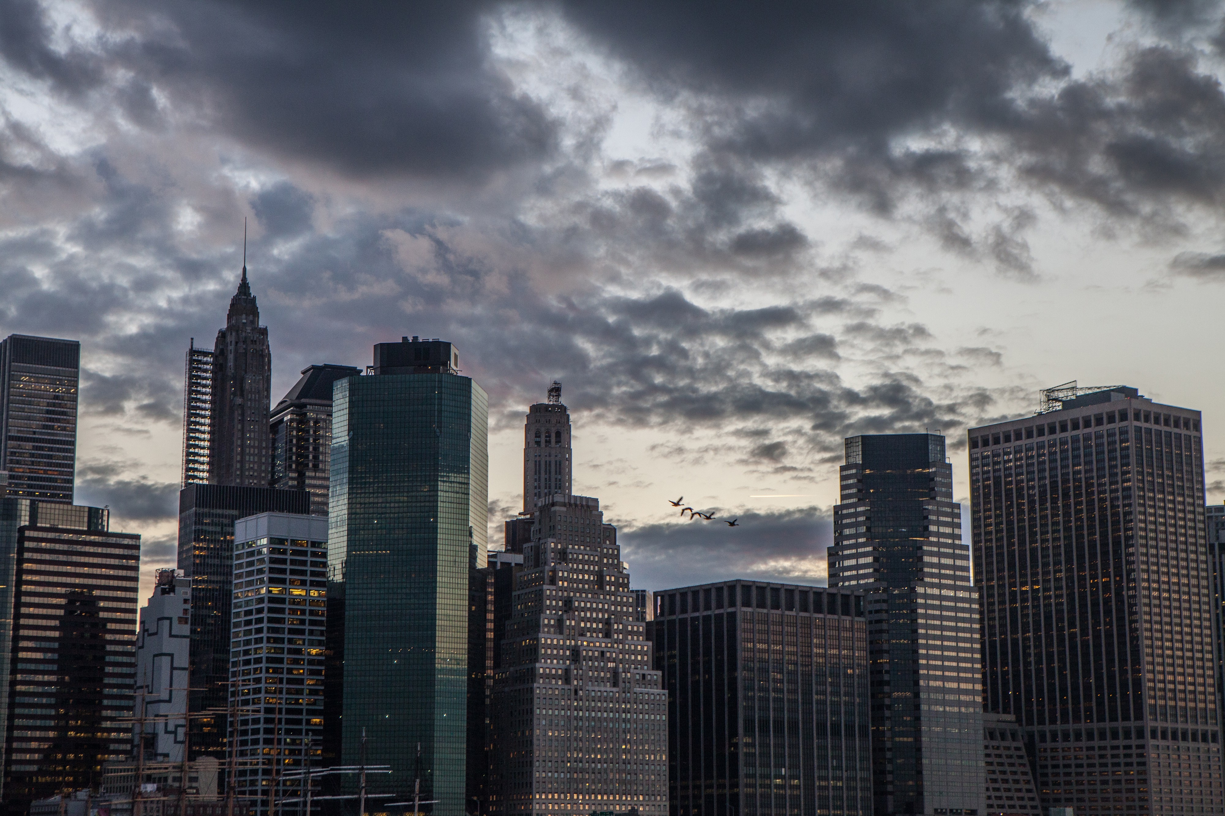architecture building sky clouds birds Wallpaper