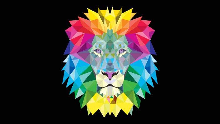 artwork vectors lion colorful HD Wallpaper Desktop Background