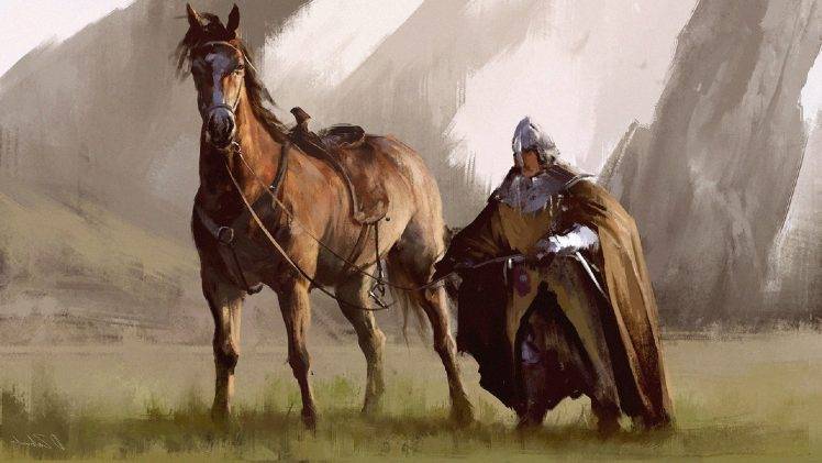 artwork horse knight knights warrior HD Wallpaper Desktop Background