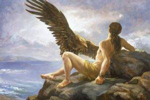 prometheus mythology eagle fire beach birds gods mythology