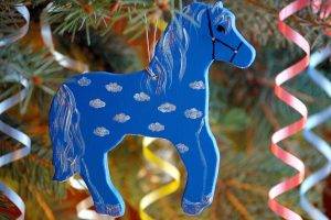 new year snow horse decorations ribbon