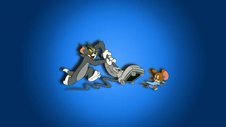 tom and jerry blue background cat mice HD Wallpaper Desktop Background