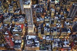 architecture cityscape city new york city manhattan usa building skyscraper birds eye view street lights
