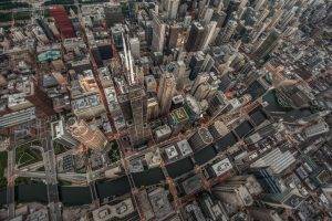 city cityscape chicago usa skyscraper birds eye view building