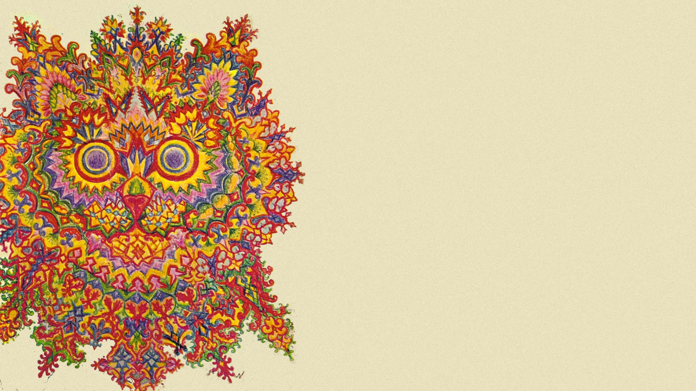 louis wain cat psychedelic artwork Wallpaper