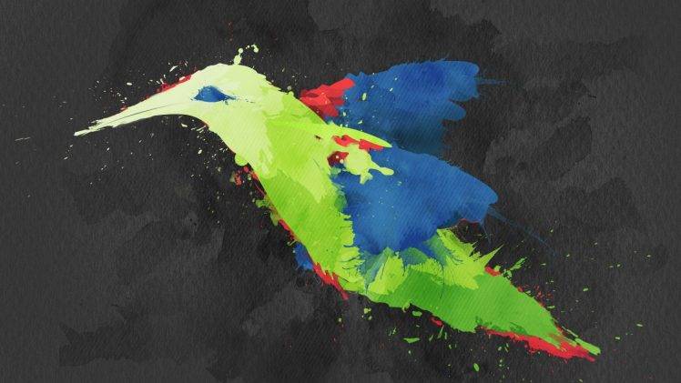 painting birds colibri bird HD Wallpaper Desktop Background