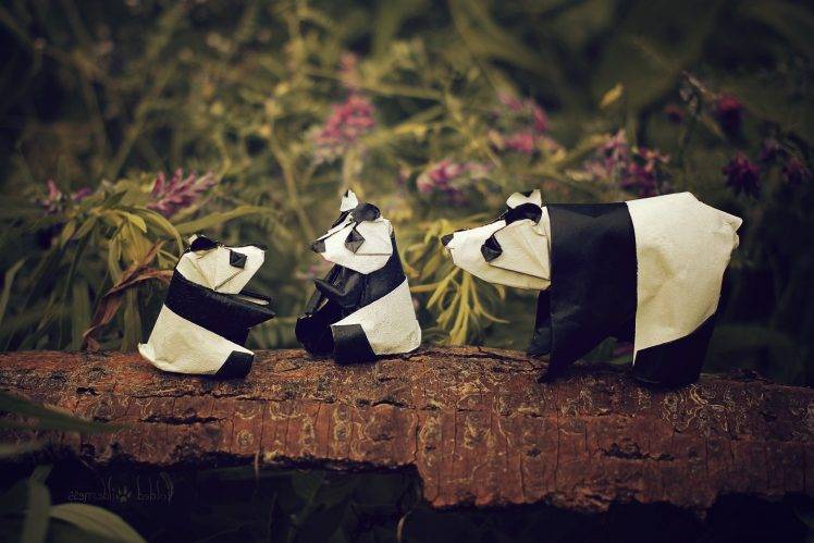 origami paper panda HD Wallpaper Desktop Background