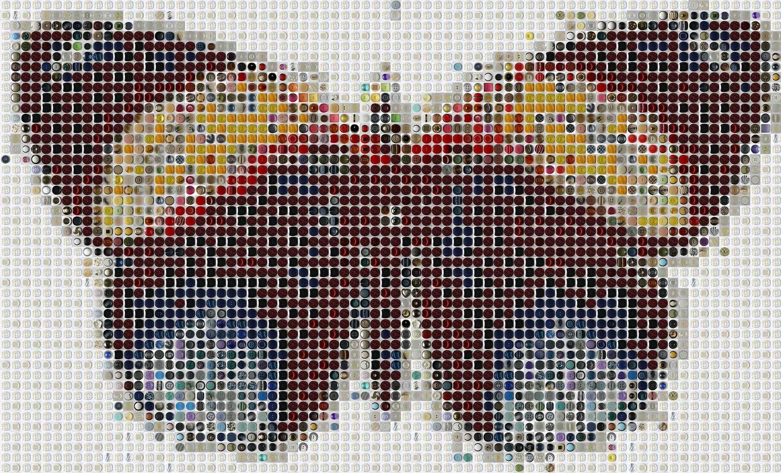 artwork mosaic butterfly buttons white background colorful wings insect Wallpaper