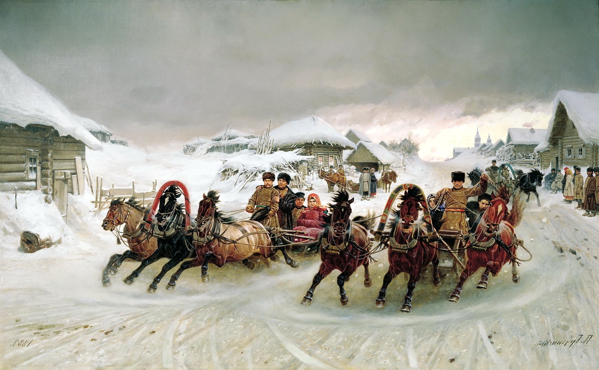 horse sleigh Wallpaper