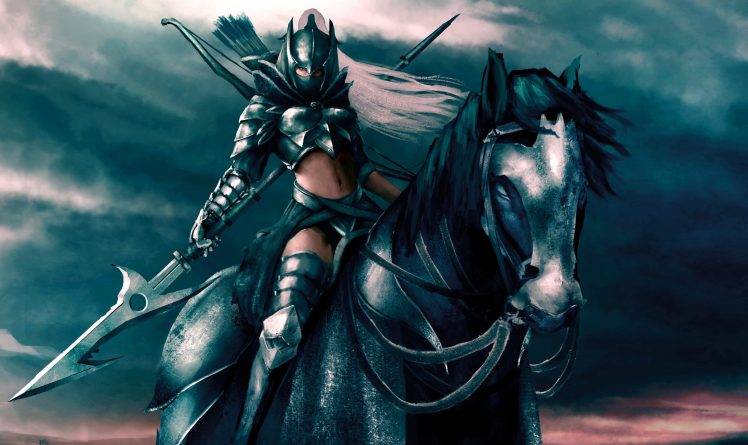 warrior fantasy art horse artwork HD Wallpaper Desktop Background