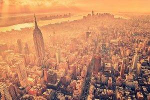 photography photo manipulation new york city cityscape empire state building manhattan birds eye view usa