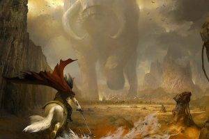 warrior fantasy battle horse war giant