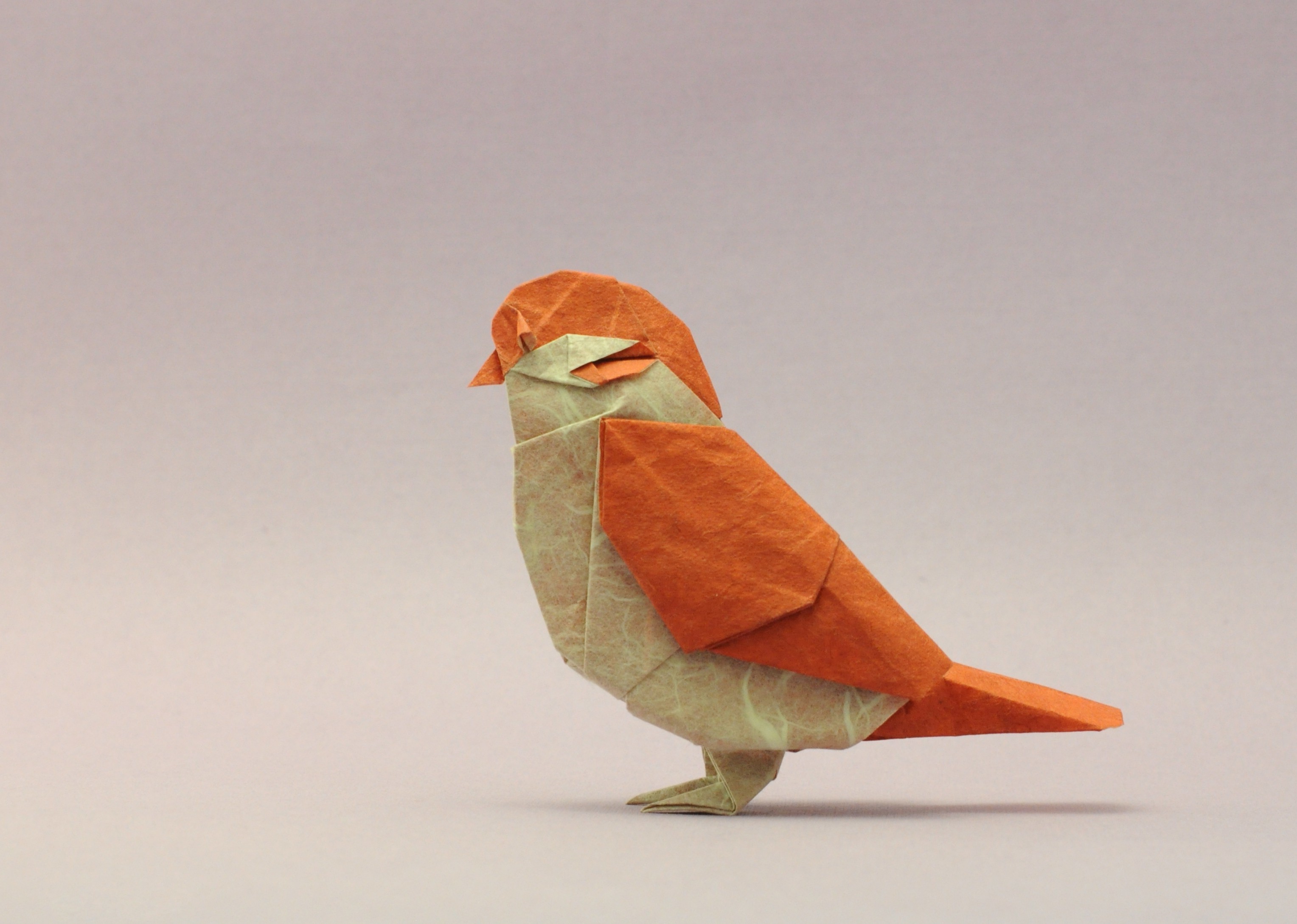 origami paper birds orange Wallpaper