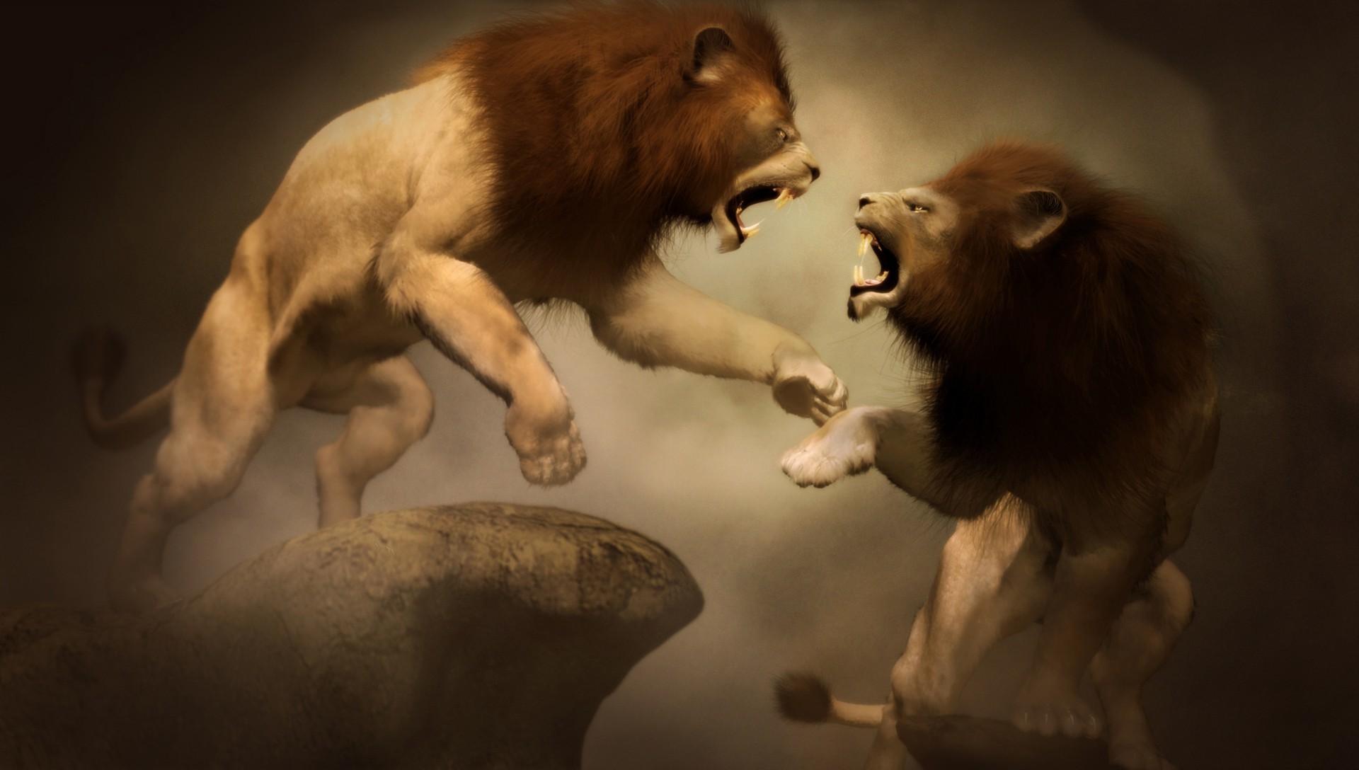 artwork lion animals Wallpaper