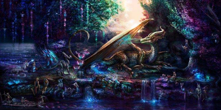 dragon fantasy art animals HD Wallpaper Desktop Background