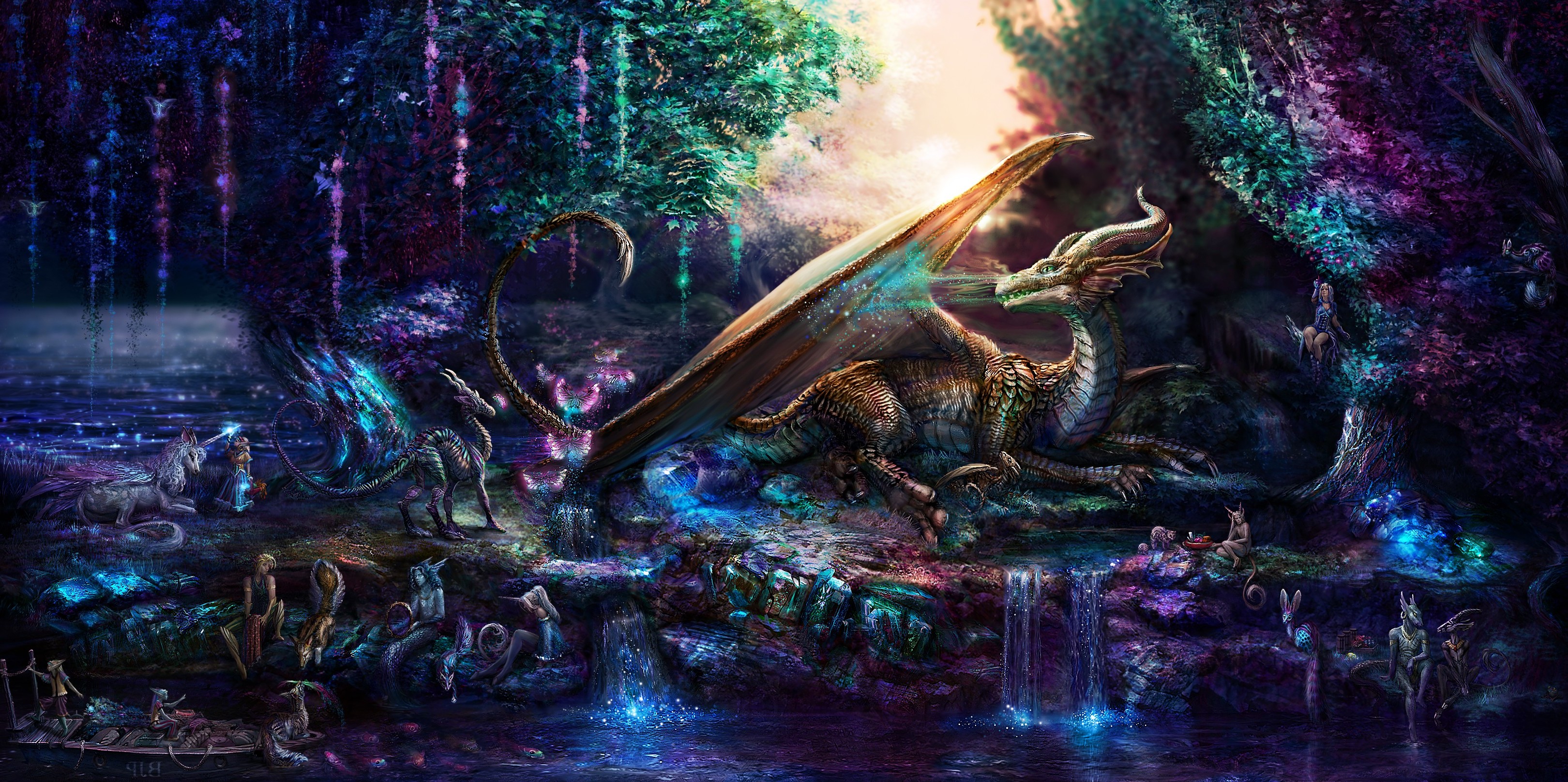 dragon fantasy art animals Wallpaper