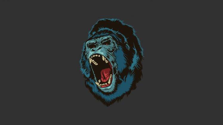 roar monkeys apes simple background HD Wallpaper Desktop Background