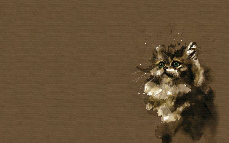 florian nicolle watercolor cat painting HD Wallpaper Desktop Background