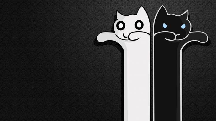 artwork black white cat HD Wallpaper Desktop Background