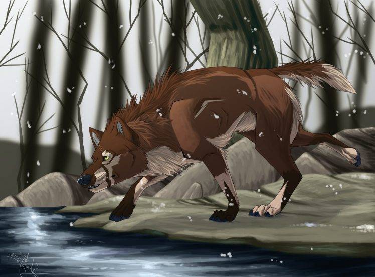 animals wolf artwork HD Wallpaper Desktop Background
