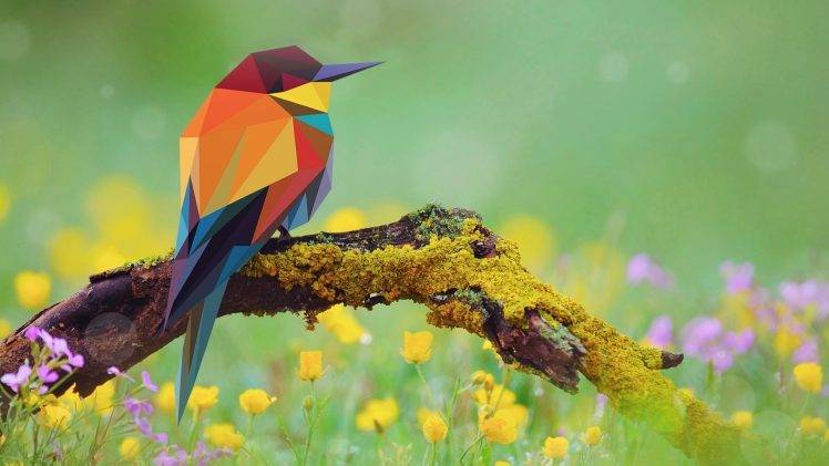 birds nature mosaic HD Wallpaper Desktop Background