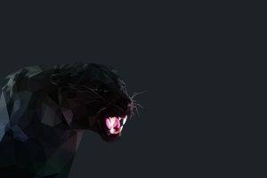 black panther cat low poly