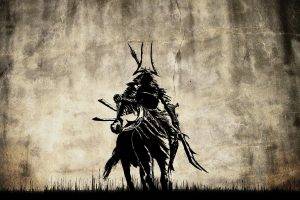 warrior mongols ancient old horse fantasy art weapon sword grass crown turk