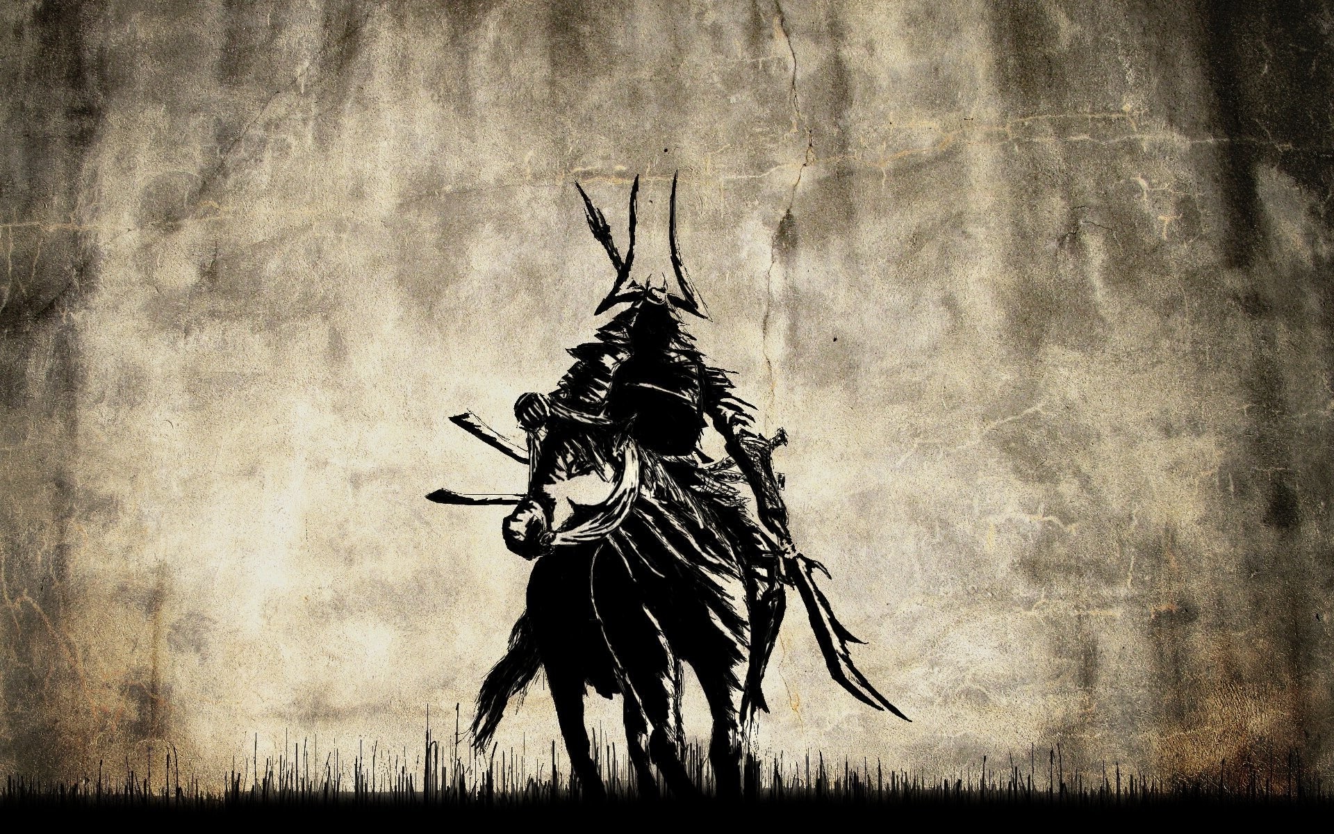 warrior mongols ancient old horse fantasy art weapon sword grass crown turk Wallpaper