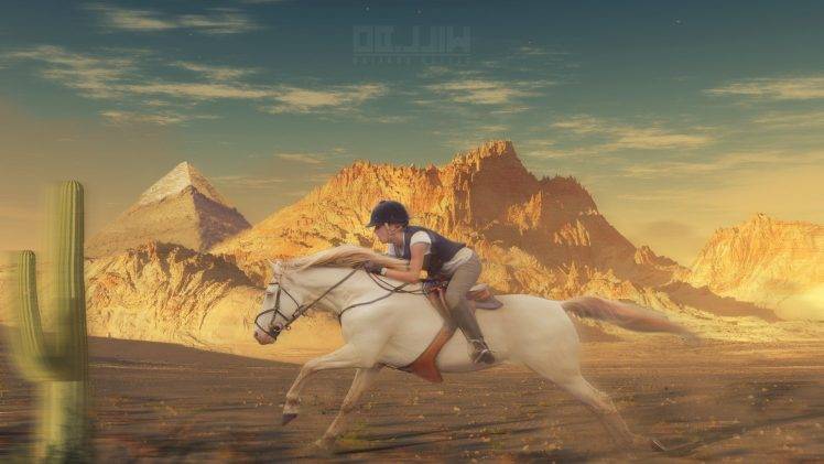 desert horse running HD Wallpaper Desktop Background
