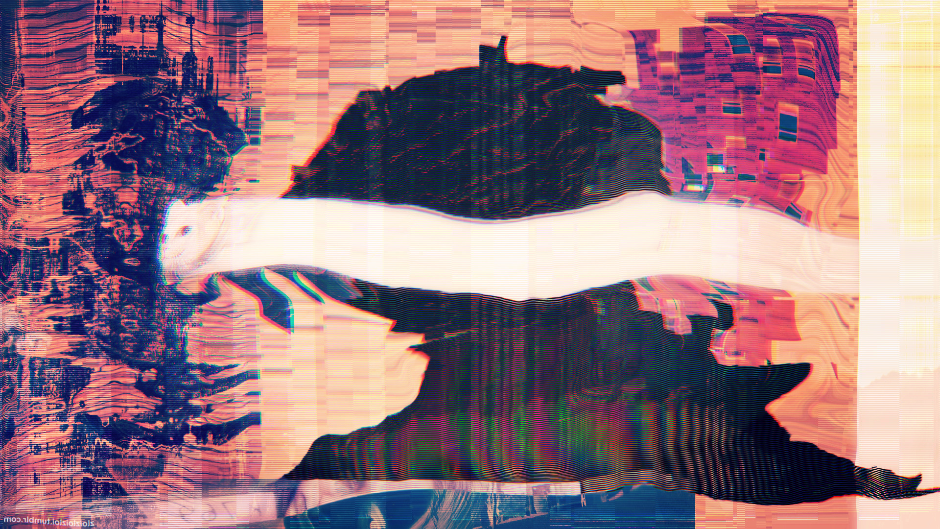 glitch art cat lsd abstract psychedelic digital art drugs Wallpaper
