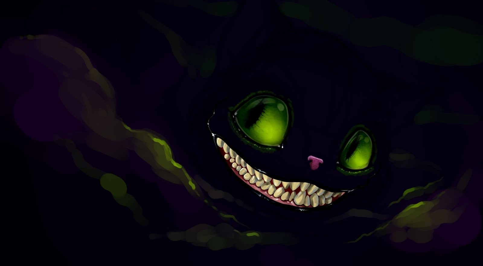 cheshire cat black smiling Wallpaper