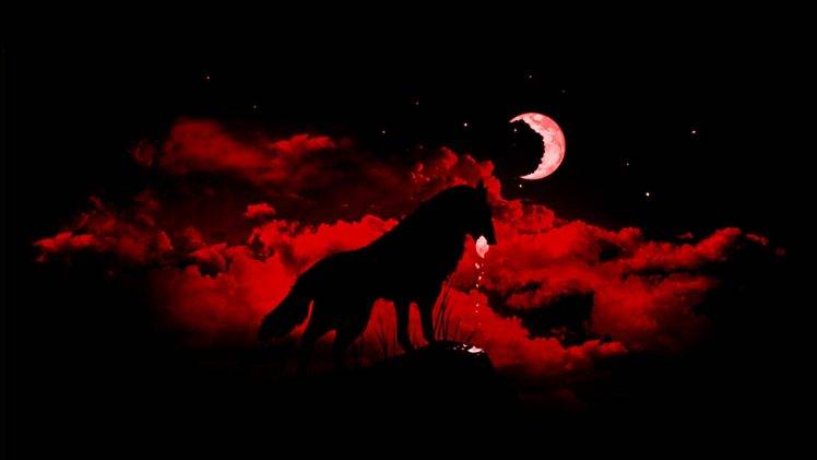 wolf fantasy art moon animals night HD Wallpaper Desktop Background