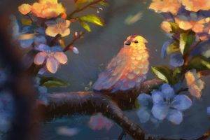 fantasy art painting artwork birds animals