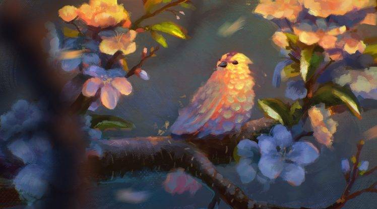 fantasy art painting artwork birds animals HD Wallpaper Desktop Background