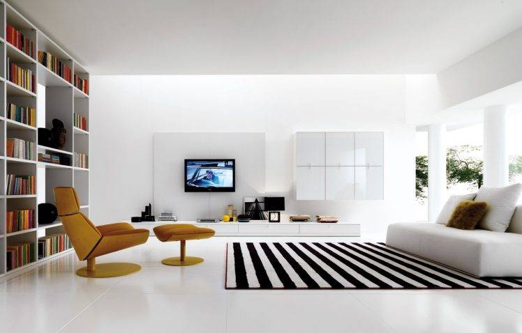 interior design room carpets couch books HD Wallpaper Desktop Background