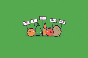 threadless simple veganism orange fruit carrots apples potatoes green signs minimalism