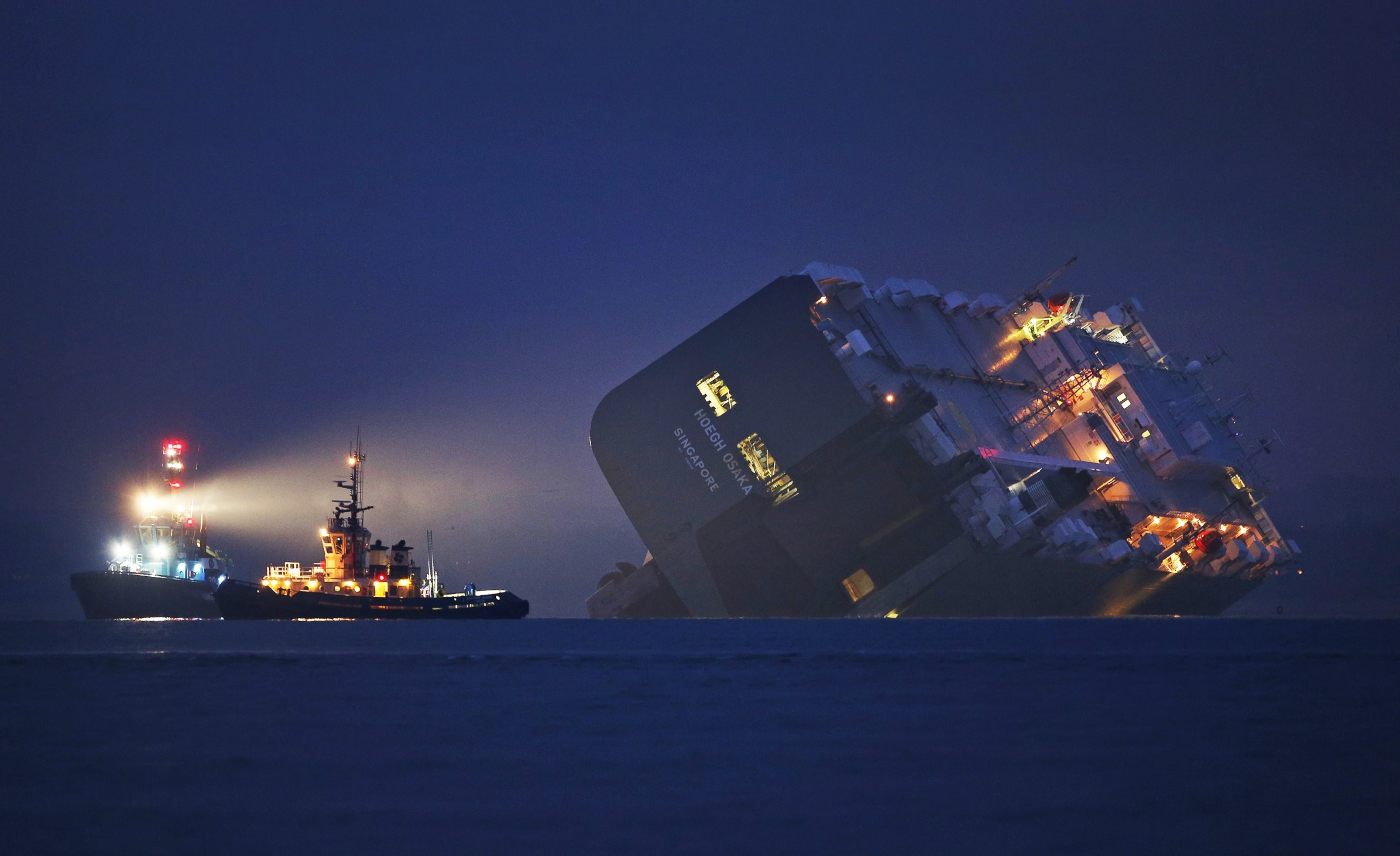 sea ship shipwreck cargo night lights Wallpapers HD / Desktop and