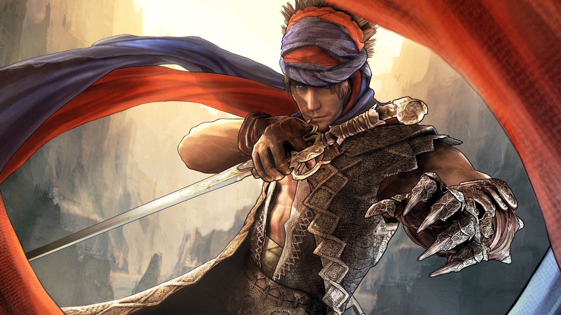 sword scarf red prince of persia prince of persia 2008 Wallpaper