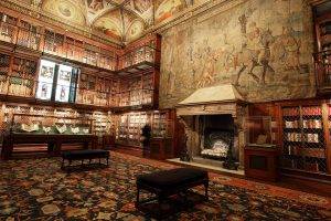 books library interiors painting fireplace carpets manhattan