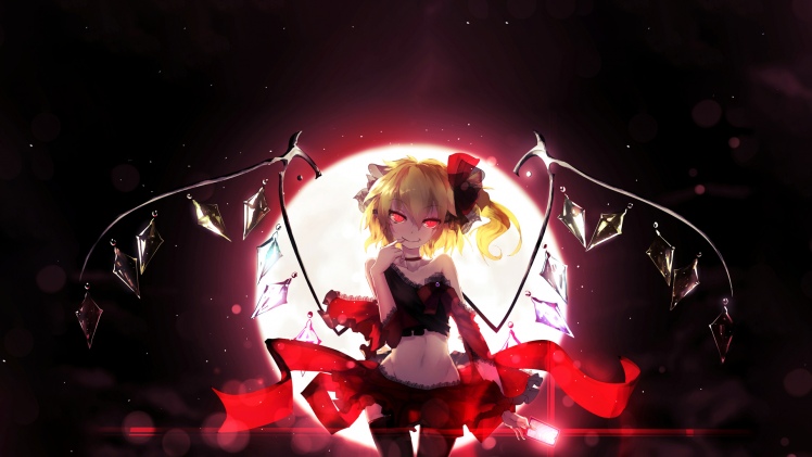 flandre scarlet touhou moon HD Wallpaper Desktop Background