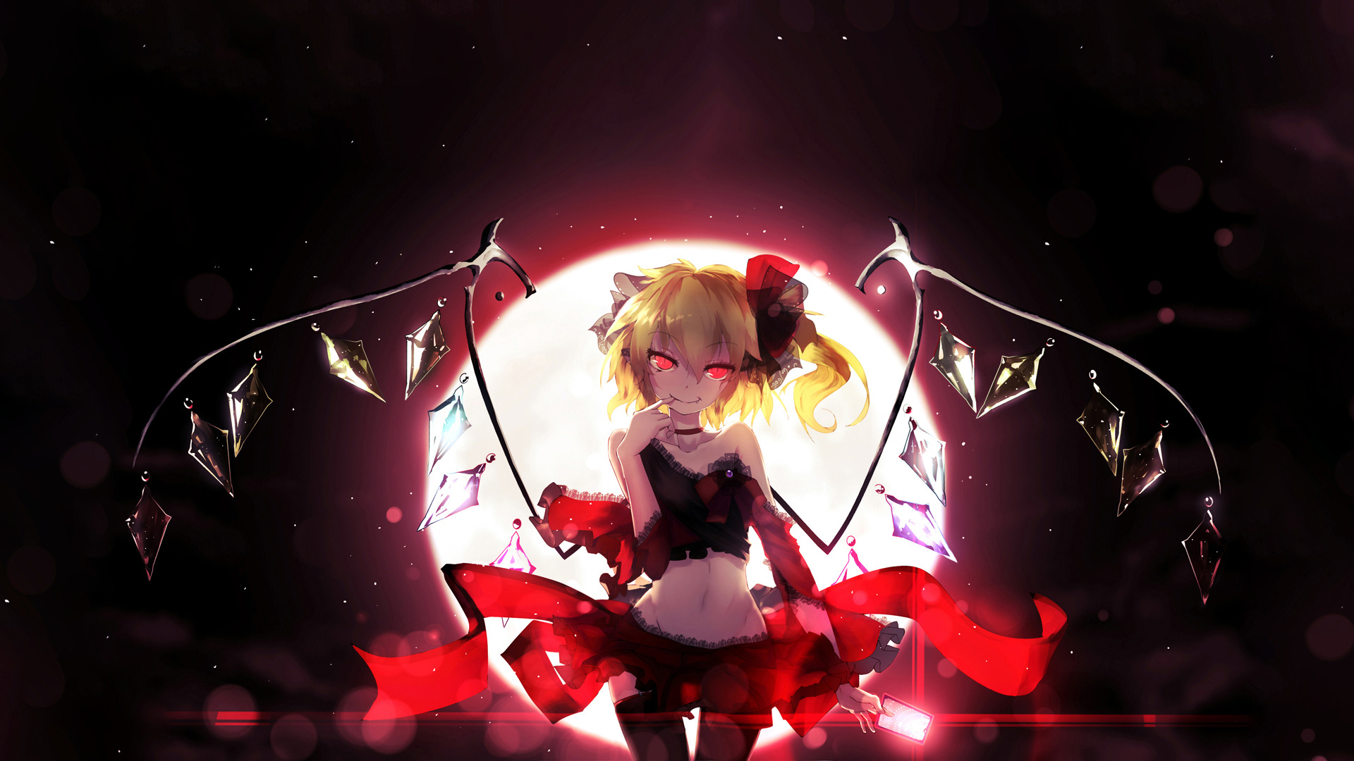 flandre scarlet touhou moon Wallpaper