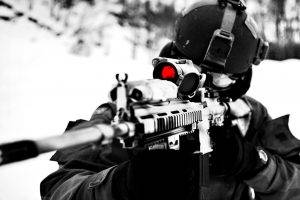 gun rifles soldier snow machine gun m4 carbine